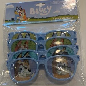 Set of 4 Bluey Party Sunglasses - Light Blue Cartoon Character Lenses